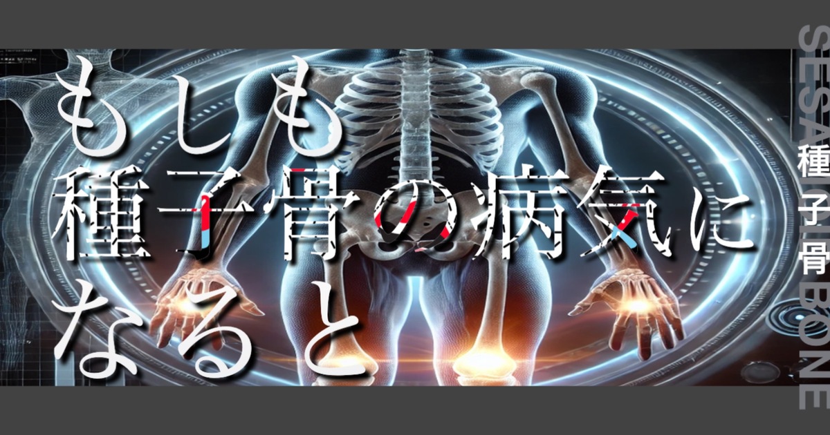 もしも種子骨の病気になるとどうなってしまうのか？というテキストが書かれており人間の種子骨が描かれている