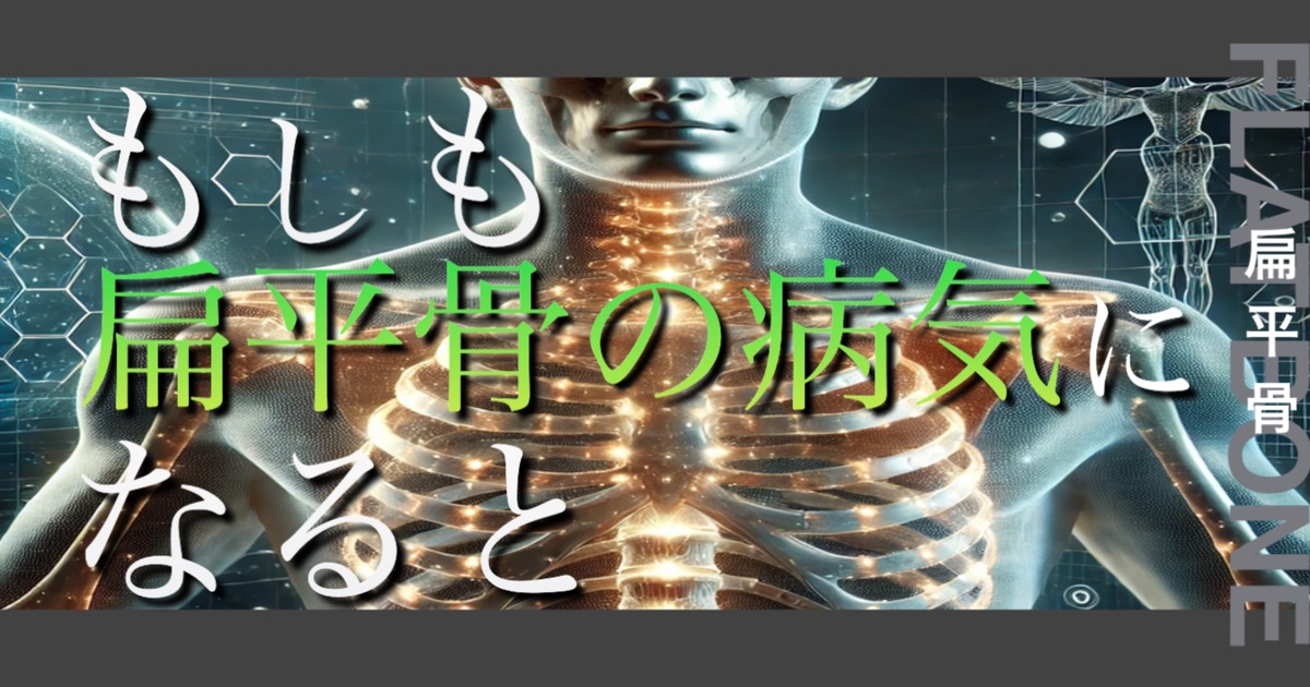 もしも扁平骨の病気になるとどうなってしまうのか？というテキストが書かれており人間の扁平骨が描かれている
